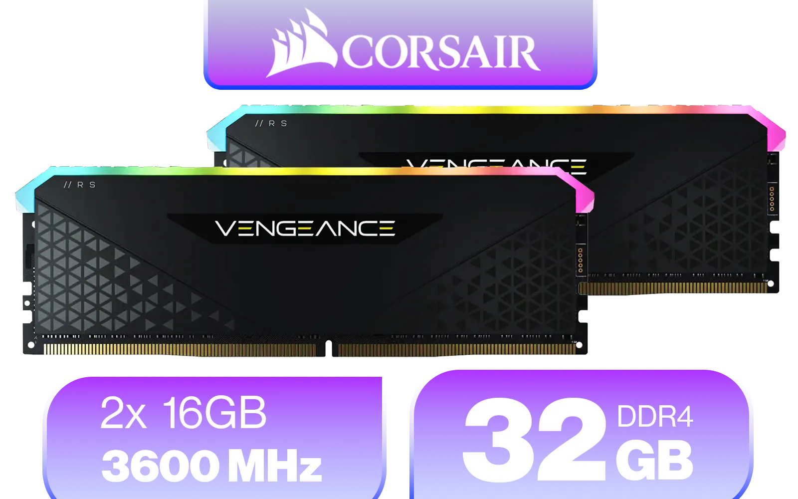 Corsair Vengeance RGB RS 32GB (2x16GB) DDR4-3600 Memory Kit | Evetech