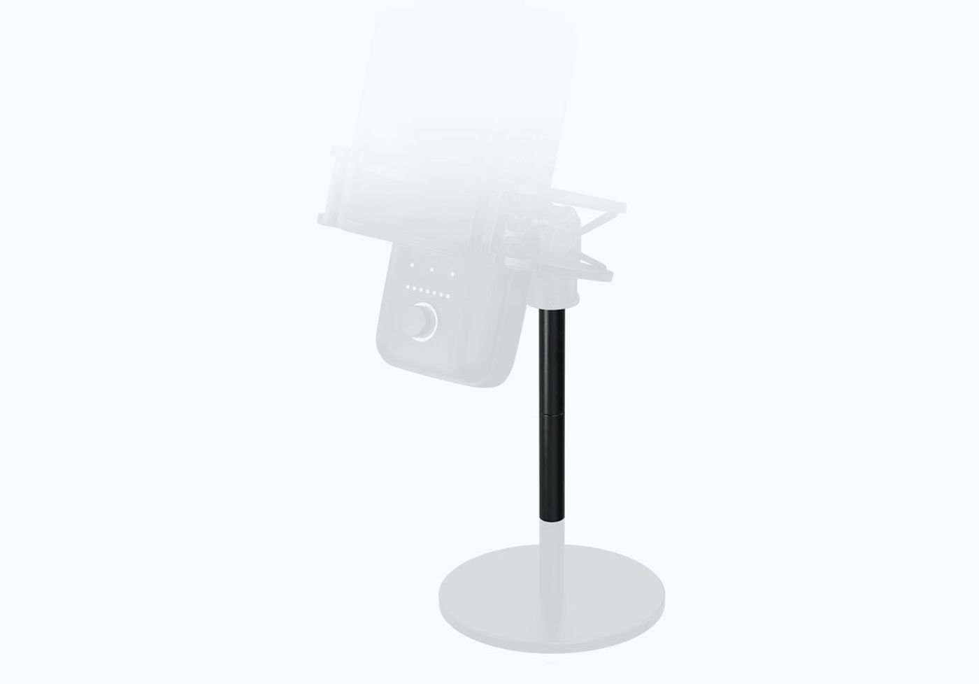 Corsair Wave extension rod shown alongside a Wave microphone at speaking height