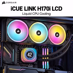 CORSAIR iCUE Link H170i LCD 420mm AIO CPU Cooler (Black) - image 2