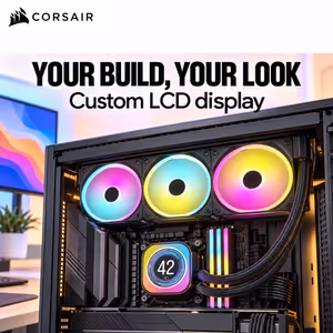 CORSAIR iCUE Link H170i LCD 420mm AIO CPU Cooler (Black) - image 3