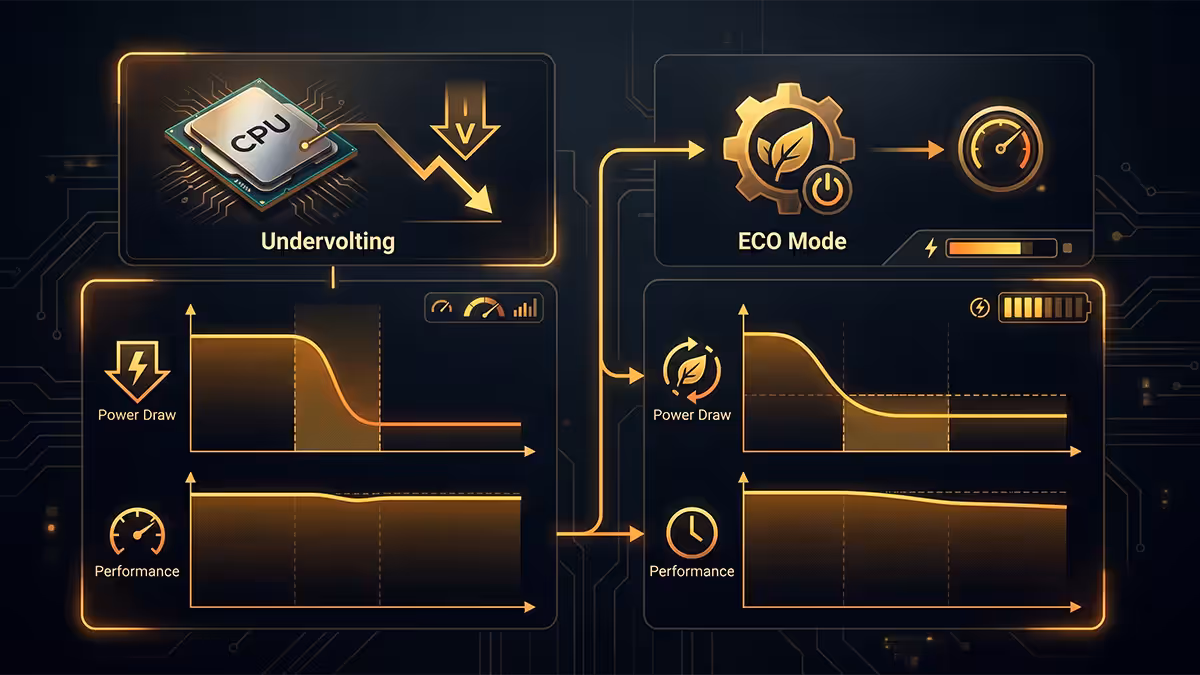 CPU undervolting power savings chart