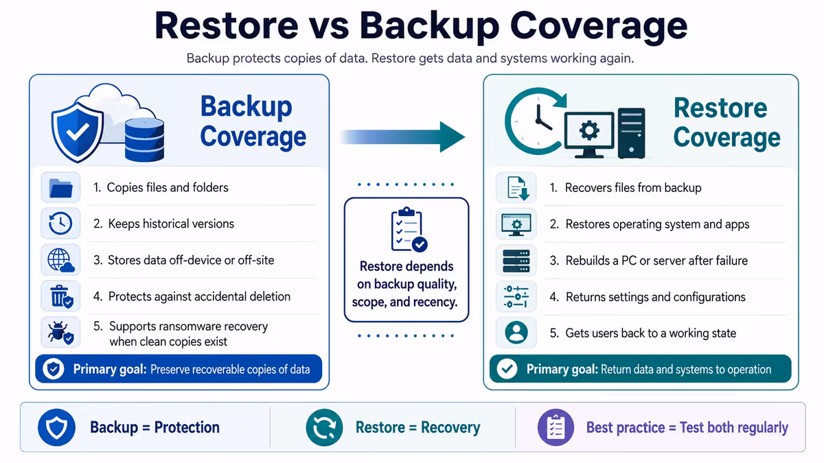Restore vs Backup coverage diagram