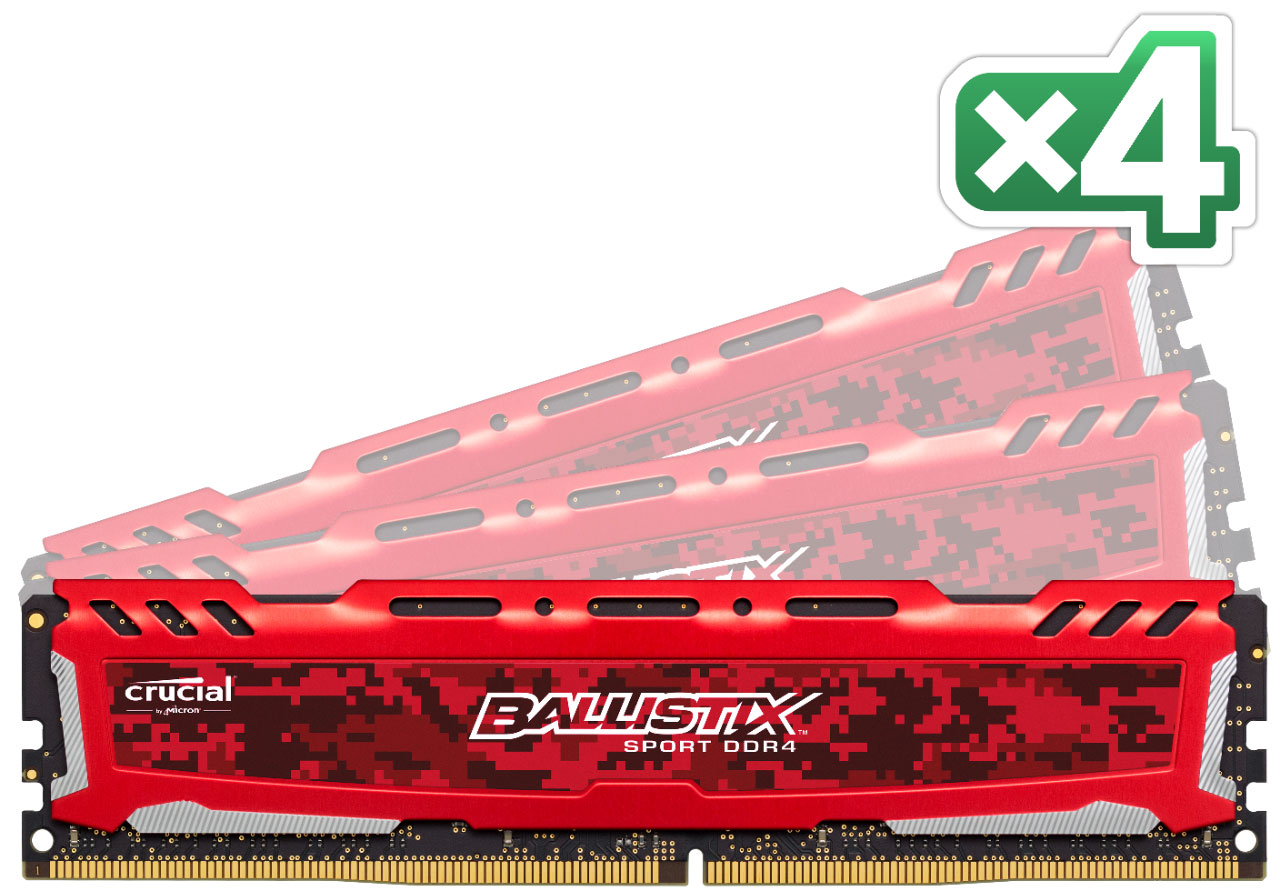 WHITE] Crucial Ballistix Sport LT 16GB 2400MHz DDR4 RAM | Evetech