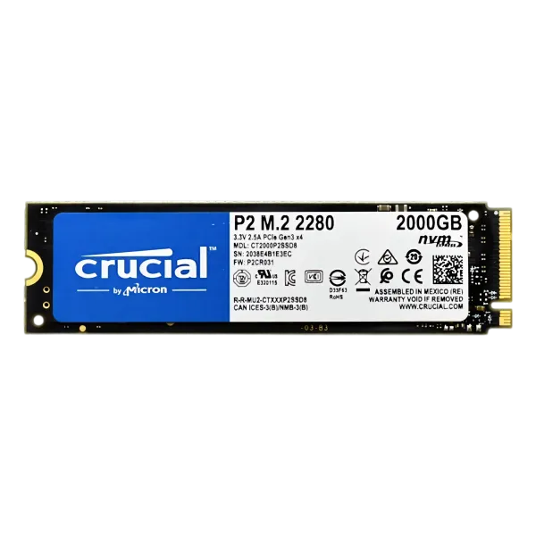 Crucial P2 2TB PCIe M.2 SSD — Up to 2,400 MB/s | Evetech