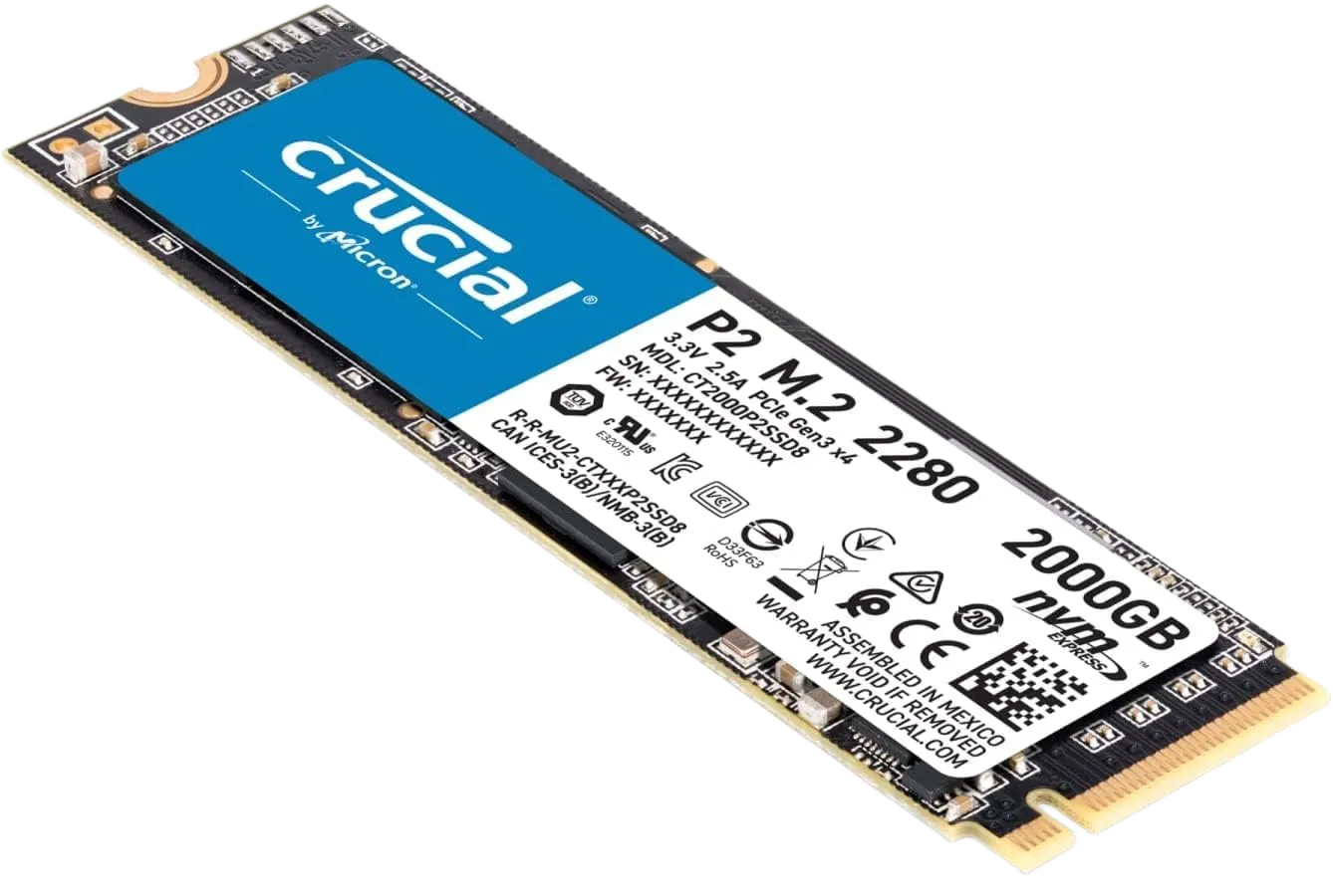Crucial P2 2TB PCIe M.2 SSD — Up to 2,400 MB/s | Evetech