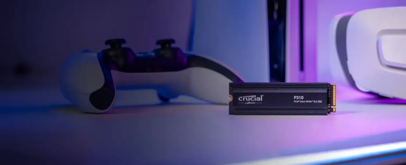 High-speed Crucial P310 NVMe SSD enhancing system performance in gaming consoles and PCs