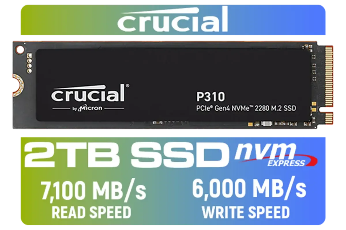 Crucial P310 2TB NVMe SSD — 7,100/6,000 MB/s | Evetech