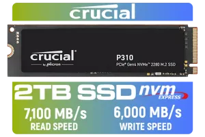 Crucial P310 2TB NVMe SSD — 7,100/6,000 MB/s | Evetech