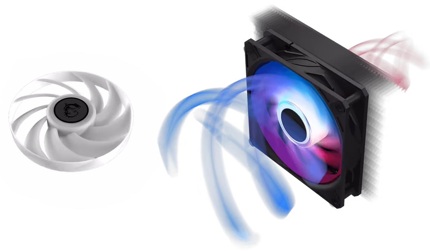 CycloBlade 9 fan with high-pressure hybrid blade design