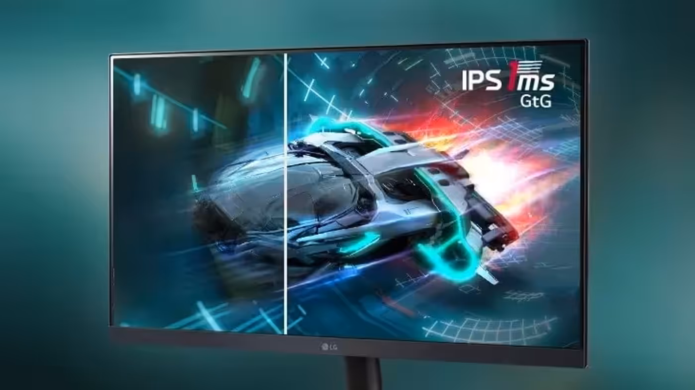 IPS 1ms (GtG) display showing sharp images from a wide angle.