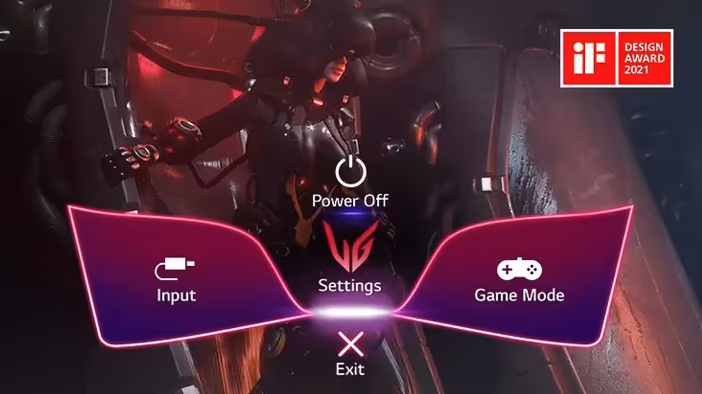 Award-winning gaming GUI on an UltraGear monitor