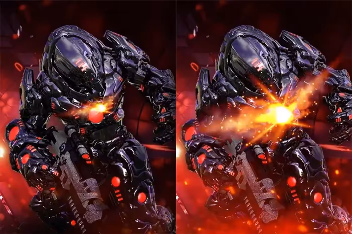 Gaming monitor screen showing Dynamic Action Sync in action