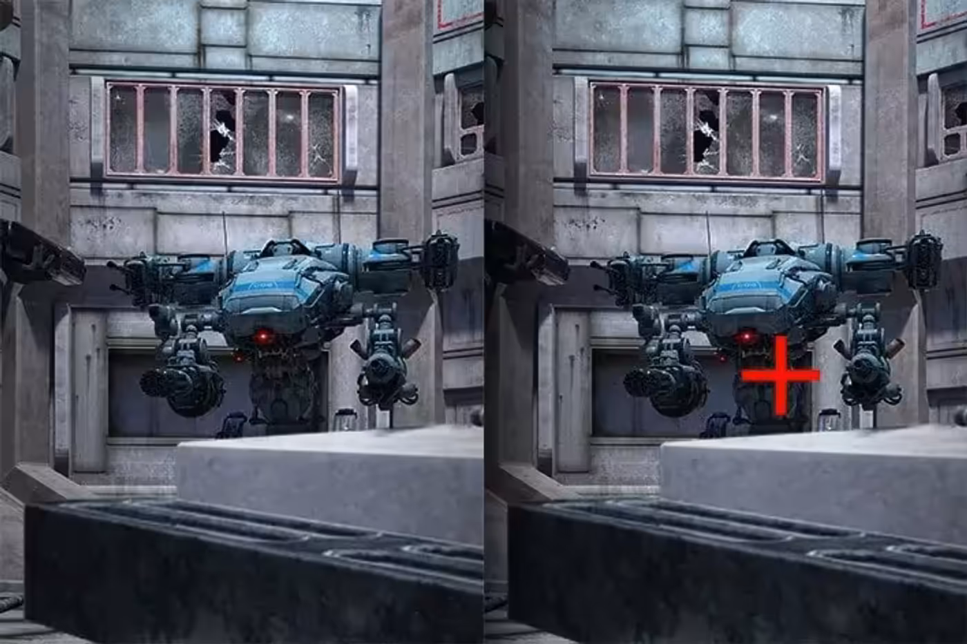 Gaming screen displaying a central crosshair for accuracy