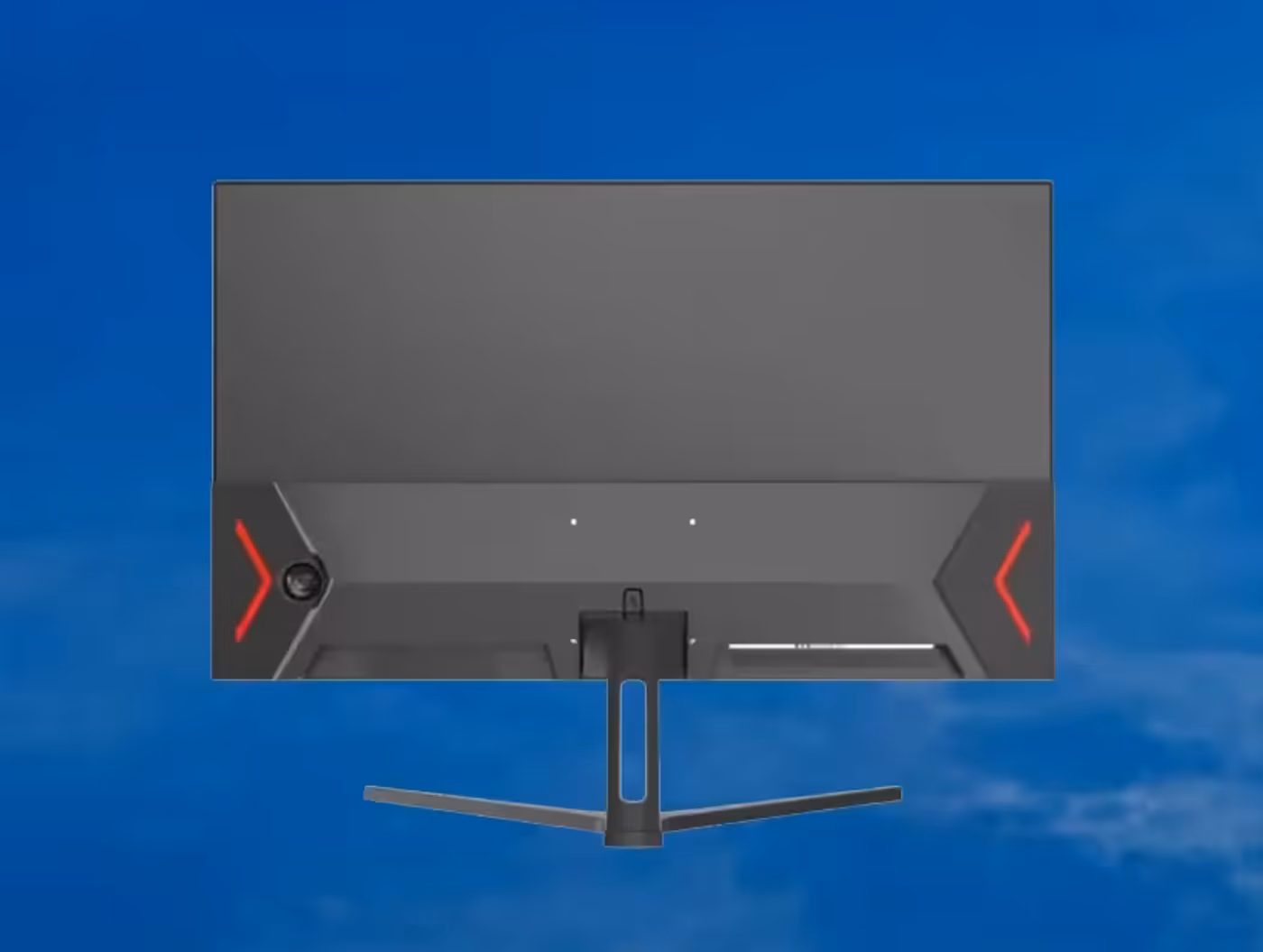 Rear connectivity panel of the QHD monitor showing dual DisplayPort and dual HDMI inputs