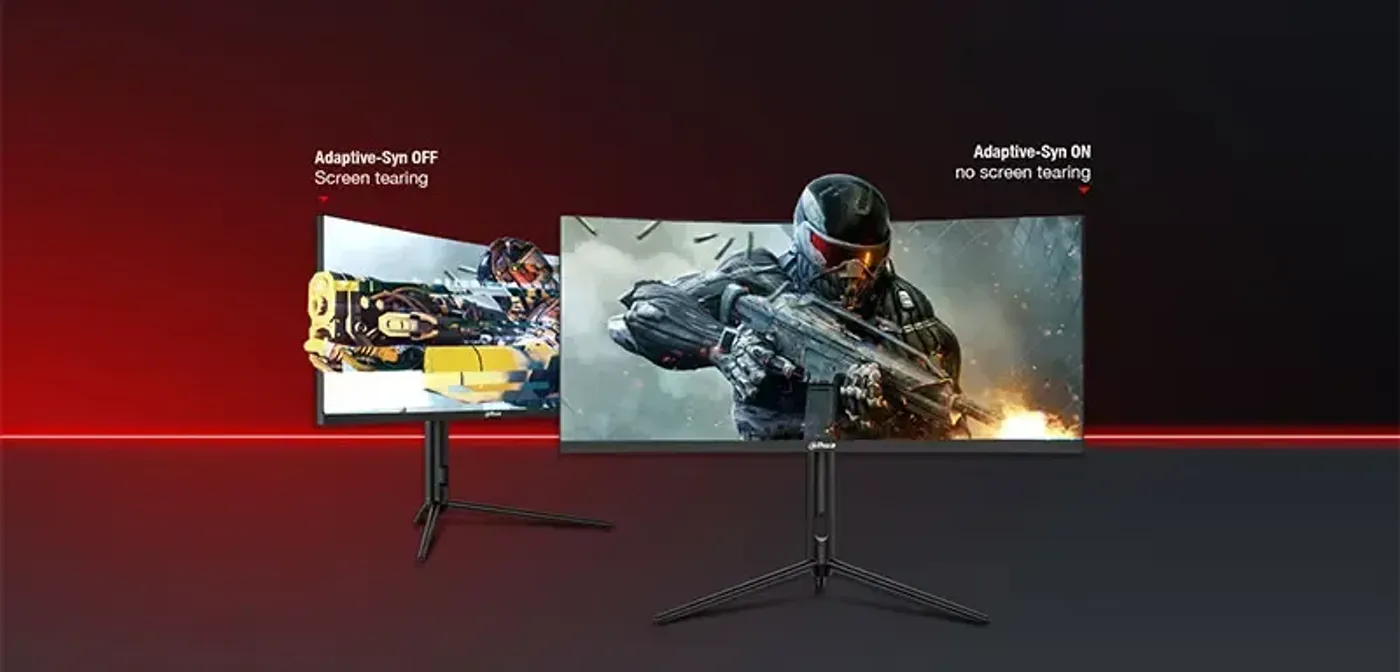 Dahua curved ultrawide display showing a gaming picture mode