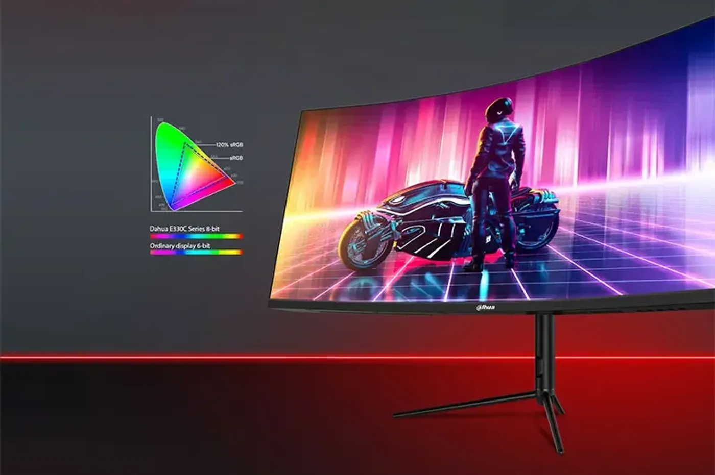 Dahua 30-inch ultrawide monitor on its height-adjustable stand