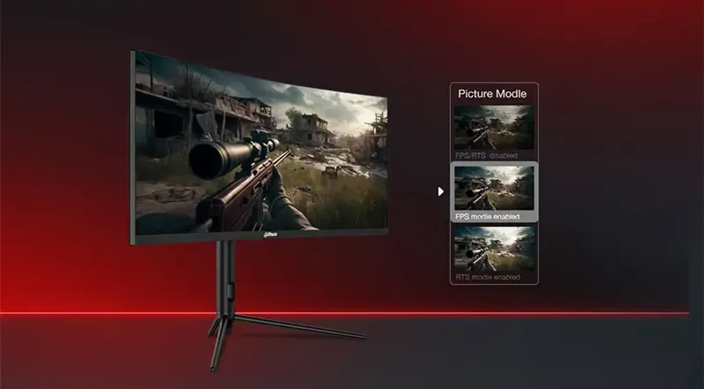 Rear connectivity of the Dahua 30-inch ultrawide gaming monitor