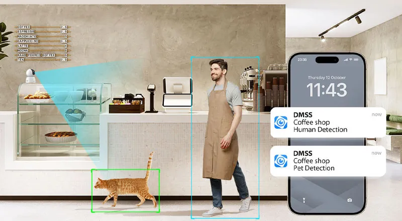 Dahua 5MP Indoor Security Camera Smart Alerts - Mobile