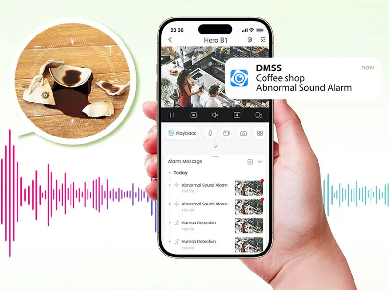 Dahua 5MP Indoor Security Camera Sound Detection - Mobile
