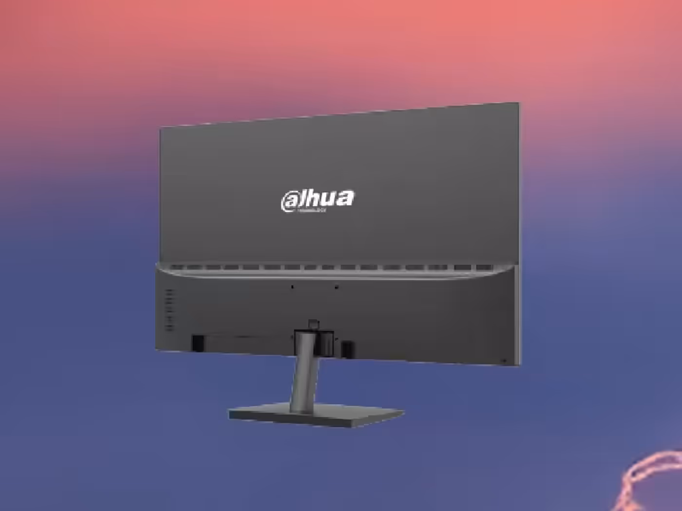Dahua 27-inch monitor showing HDMI, VGA, and audio connectivity ports