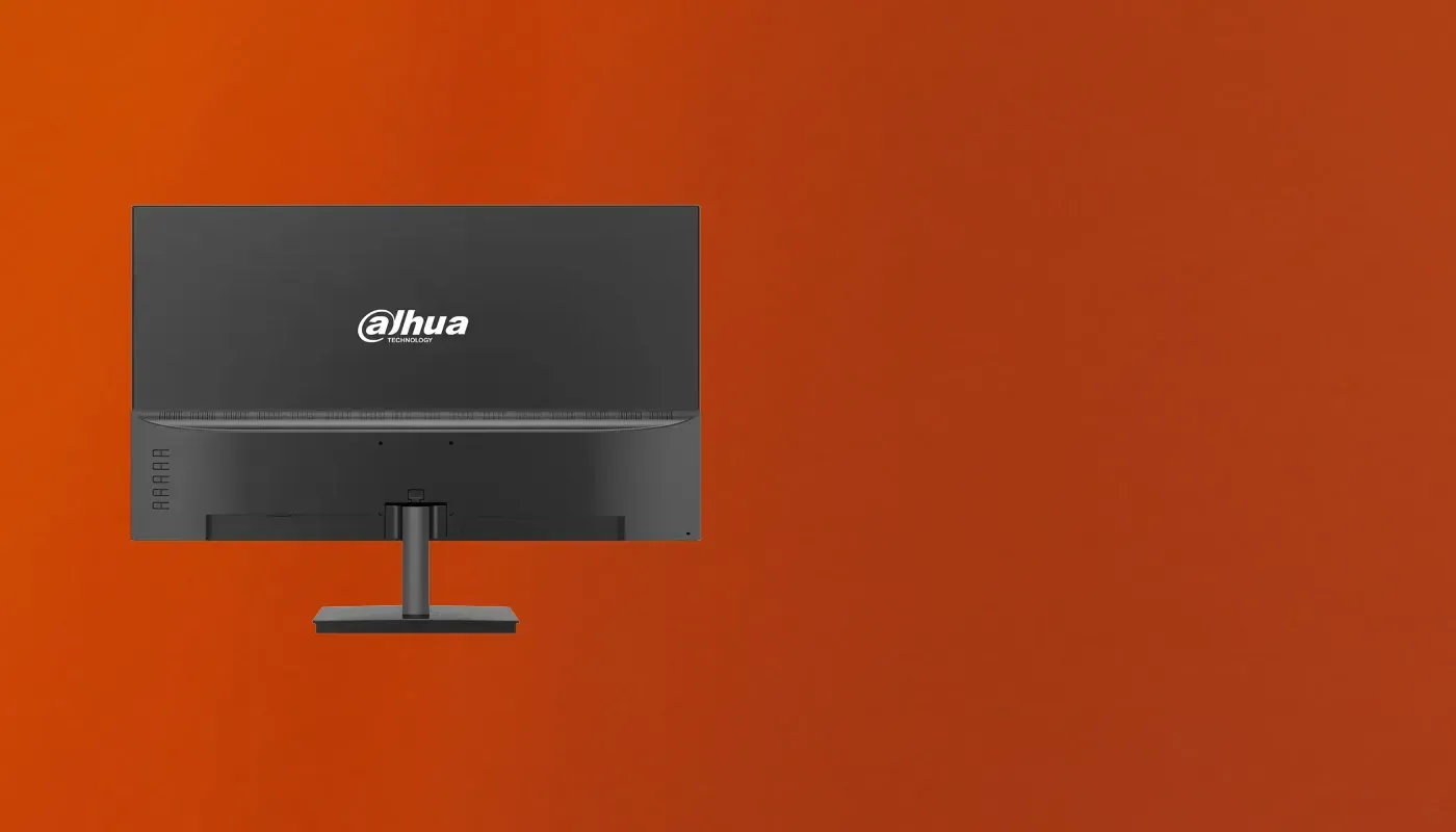 Rear input panel of the Dahua LM24-A201X showing the HDMI, VGA and audio-in ports