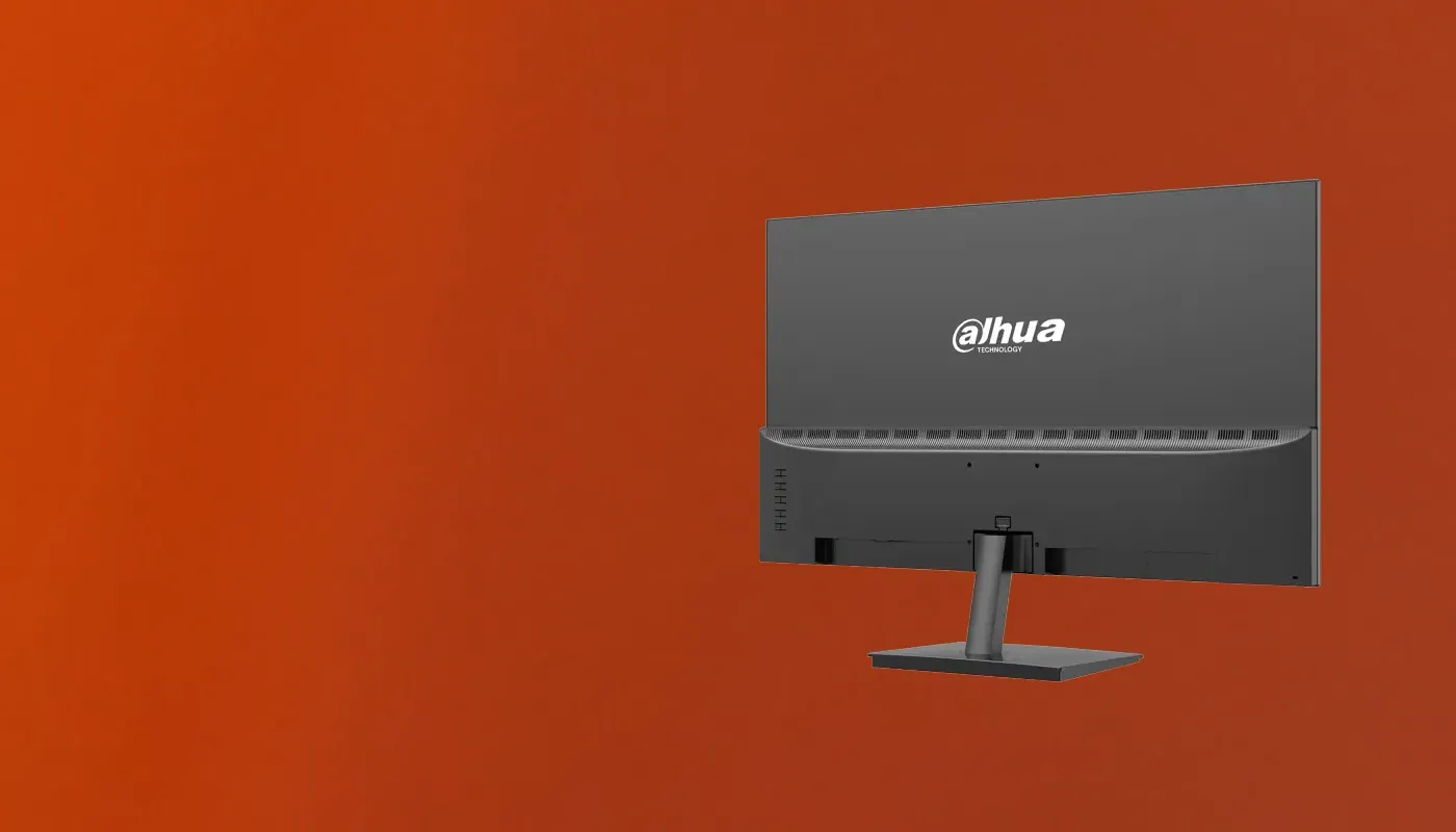 Side view of the Dahua LM24-A201X showing its compact stand and slim profile