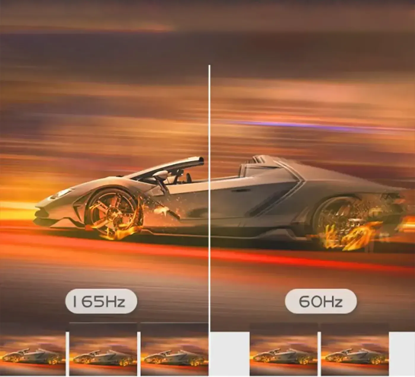 Display performance demonstration showcasing 165Hz refresh rate capabilities