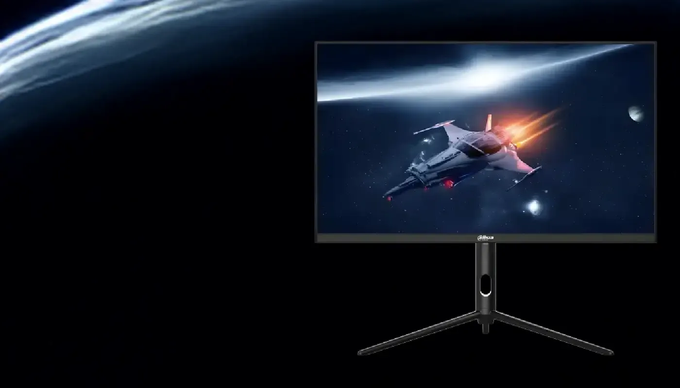 Close-up of DAHUA LM24-E231A IPS monitor highlighting color precision