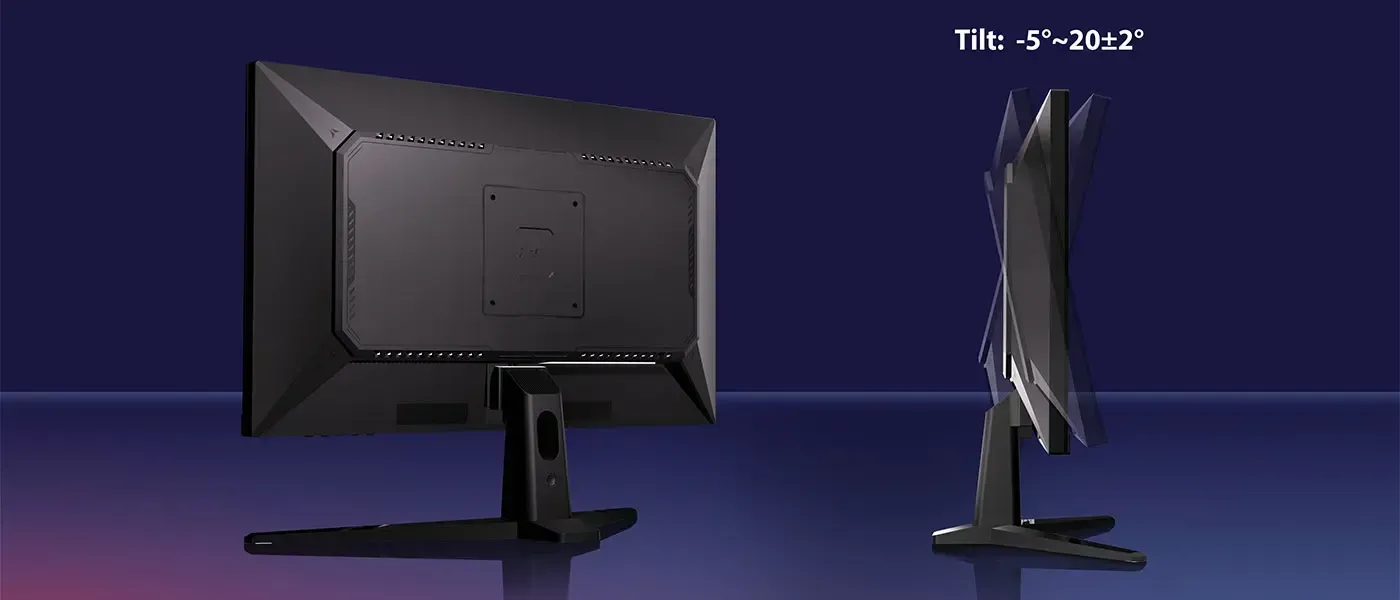 Adjustable tilt stand and VESA 100x100 wall mount compatibility