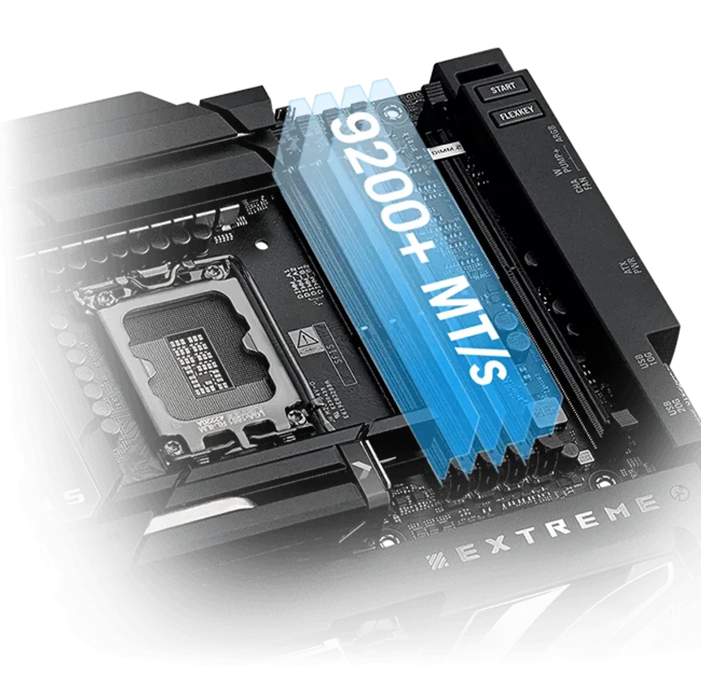 The ROG Maximus Z890 Extreme lets you overclock memory up to 8600+ MT/s.