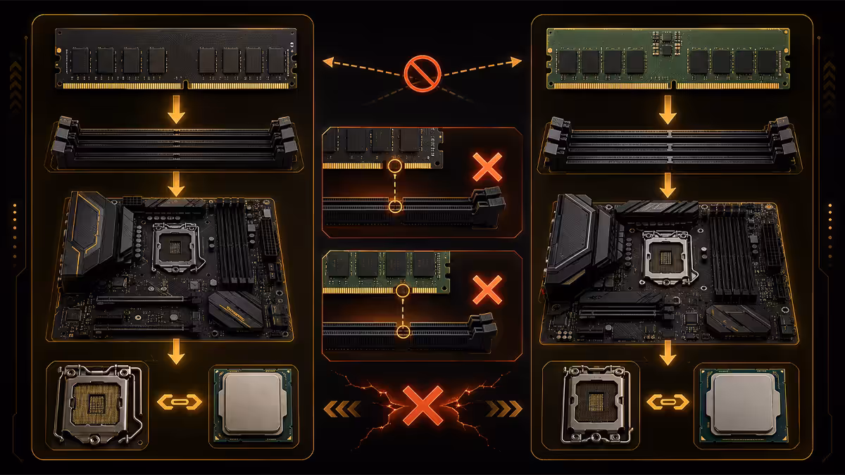 DDR5 vs DDR4 platform compatibility diagram