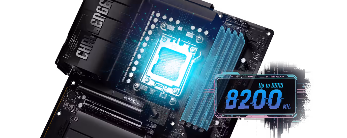 DDR5 memory slots supporting Intel XMP and AMD EXPO overclocking profiles