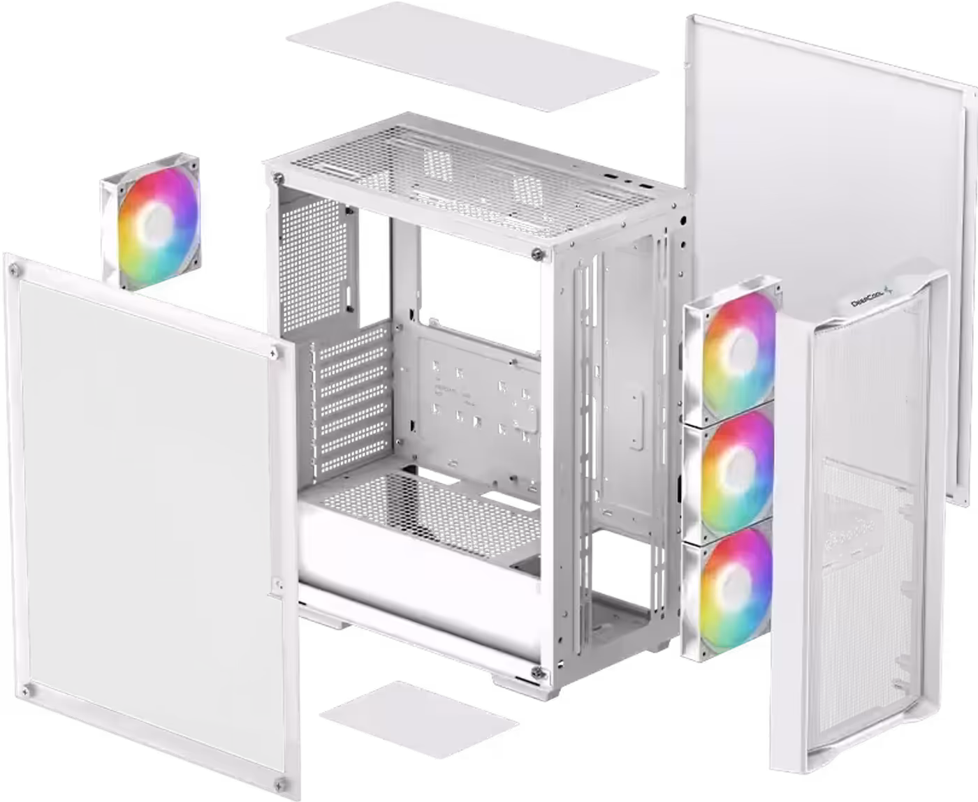 Four pre-installed ARGB fans inside the DeepCool CC560 MESH V2