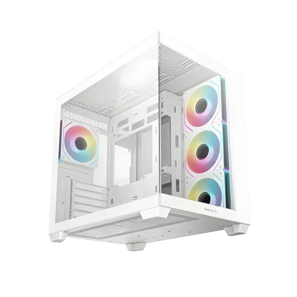 DEEPCOOL CG530 White Mid Tower Case — 4x ARGB Fans, 360mm Radiator