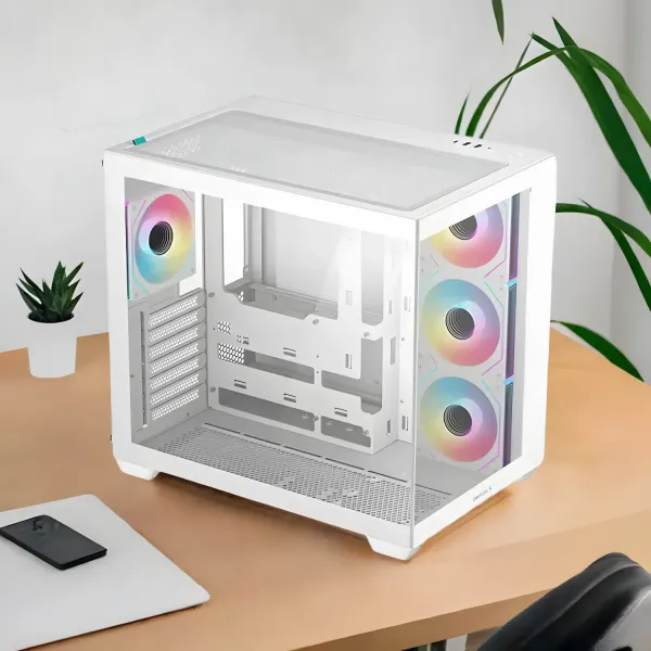 DEEPCOOL CG530 White Mid Tower Case — 4x ARGB Fans, 360mm Radiator