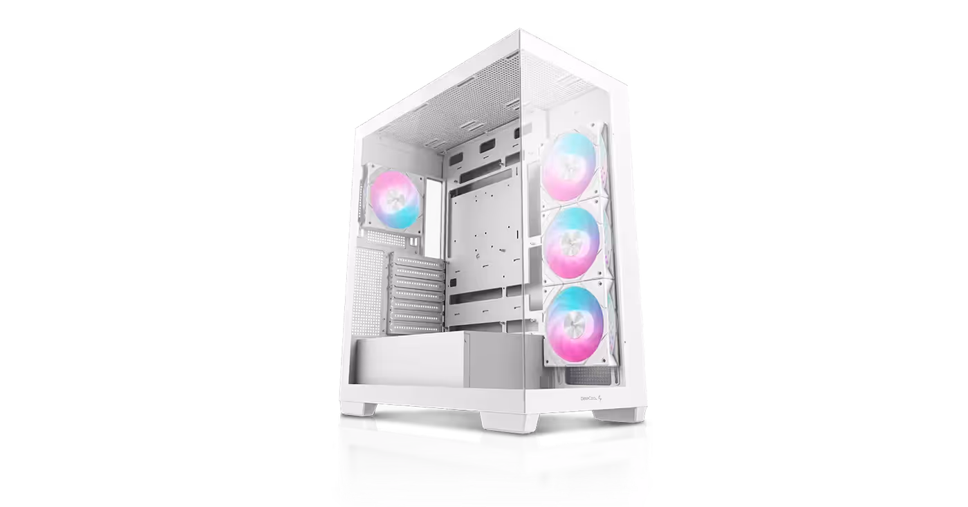 DeepCool CG580 4F White PC Gaming case with Tempered Glass Side Panel