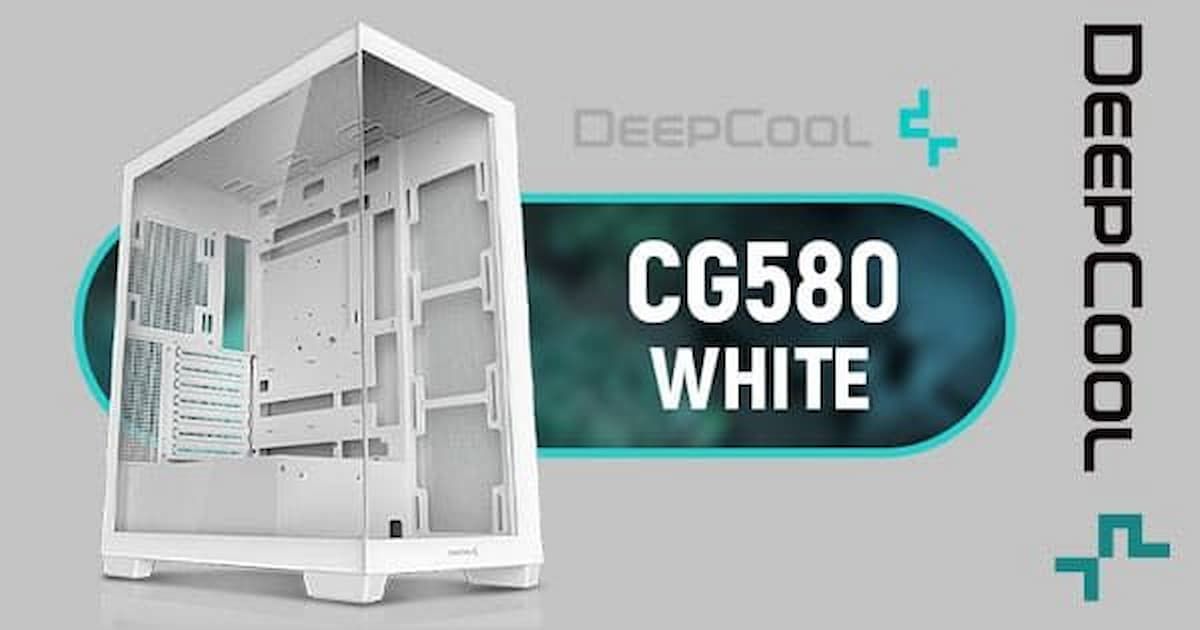 DEEPCOOL CG580 White ATX Mid Tower Case — Tempered Glass, 360mm Radiator