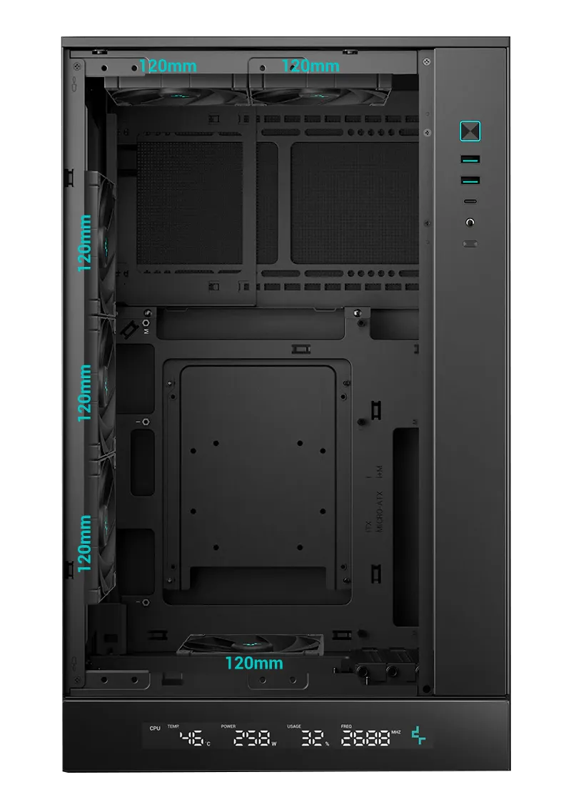 DeepCool CH270-DIGITAL Micro-ATX Gaming Case — Tempered Glass