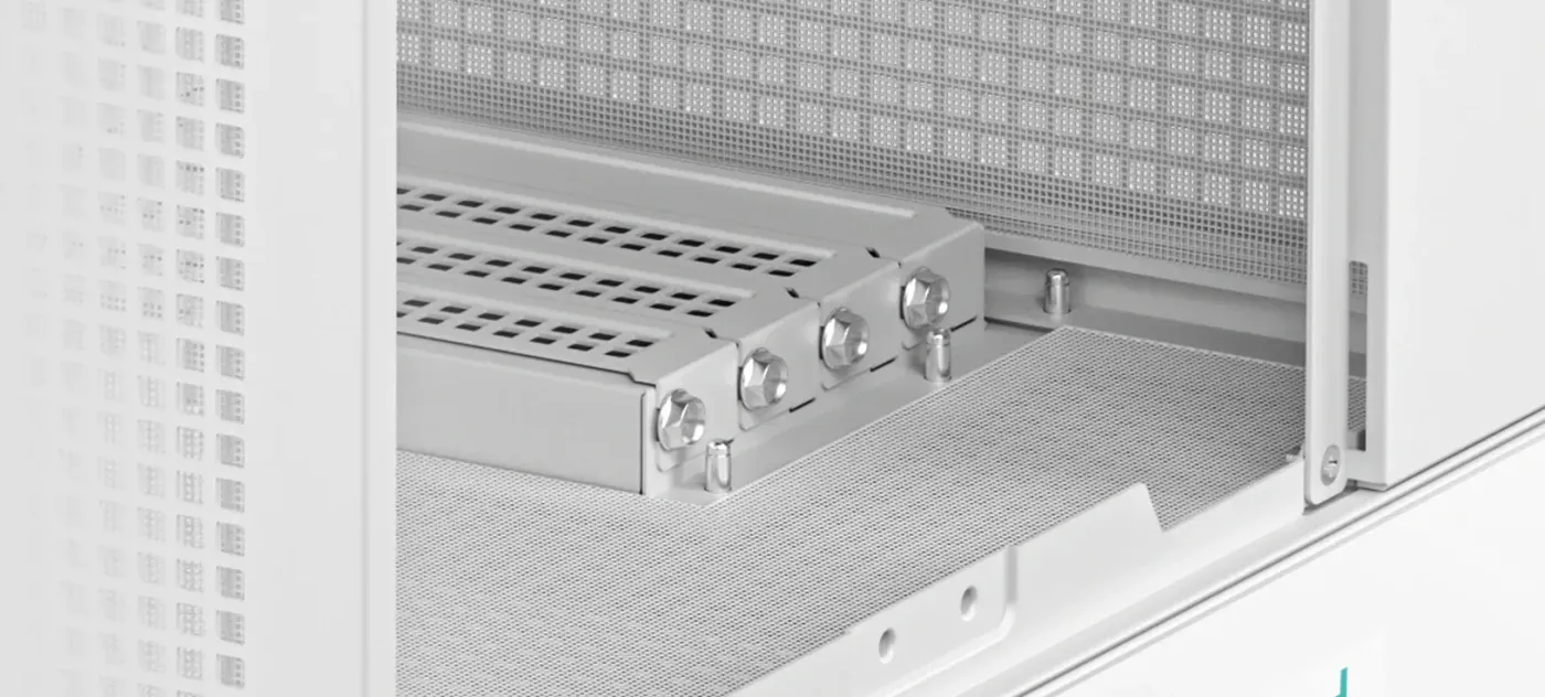 Removable dust filters being taken out of the DeepCool CH270 case