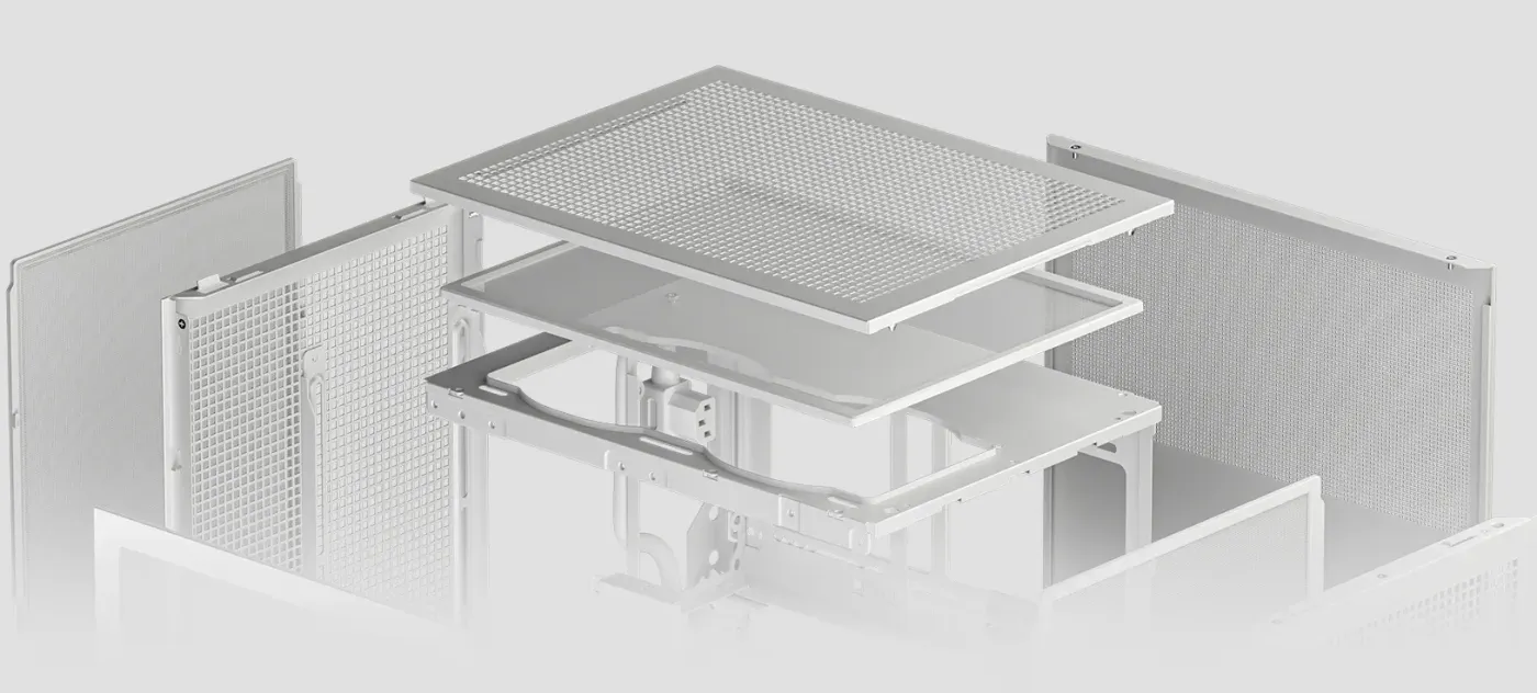 Recessed reusable PCI-e baffles at the rear of the DeepCool CH270
