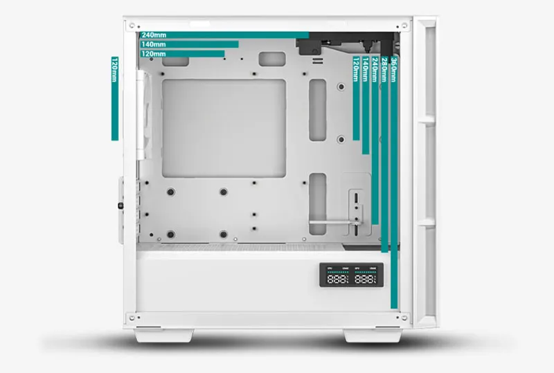 DeepCool CH360 Digital White PC Case — ARGB Fans, 320mm GPU | Evetech