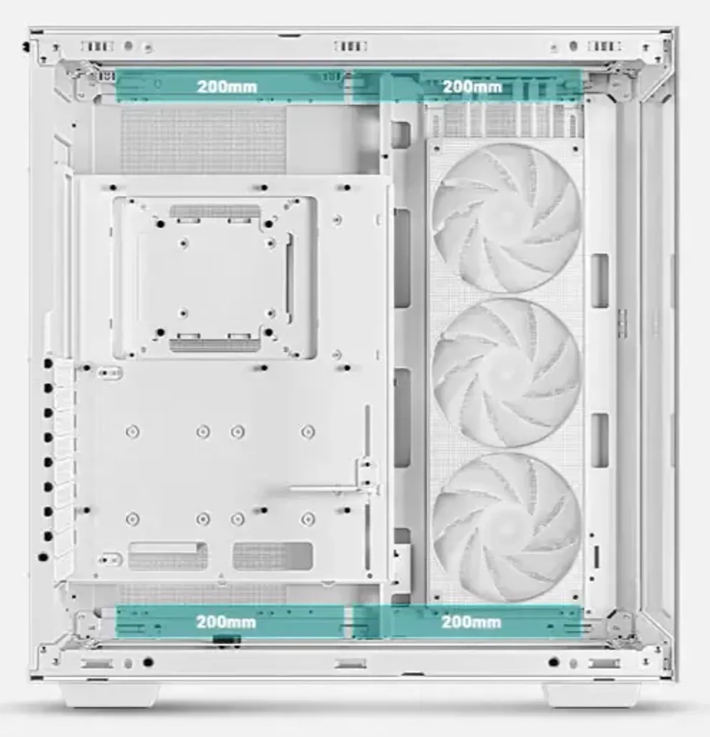 Graphics card held vertically in the CH780 WH facing the glass panel