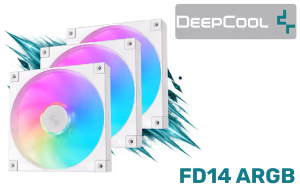 Deepcool FD14-WH ARGB 3-in-1 Pack — White High-Airflow Fans - image 1 Deepcool FD14-WH ARGB 3-in-1 Pack — White High-Airflow Fans - image 1