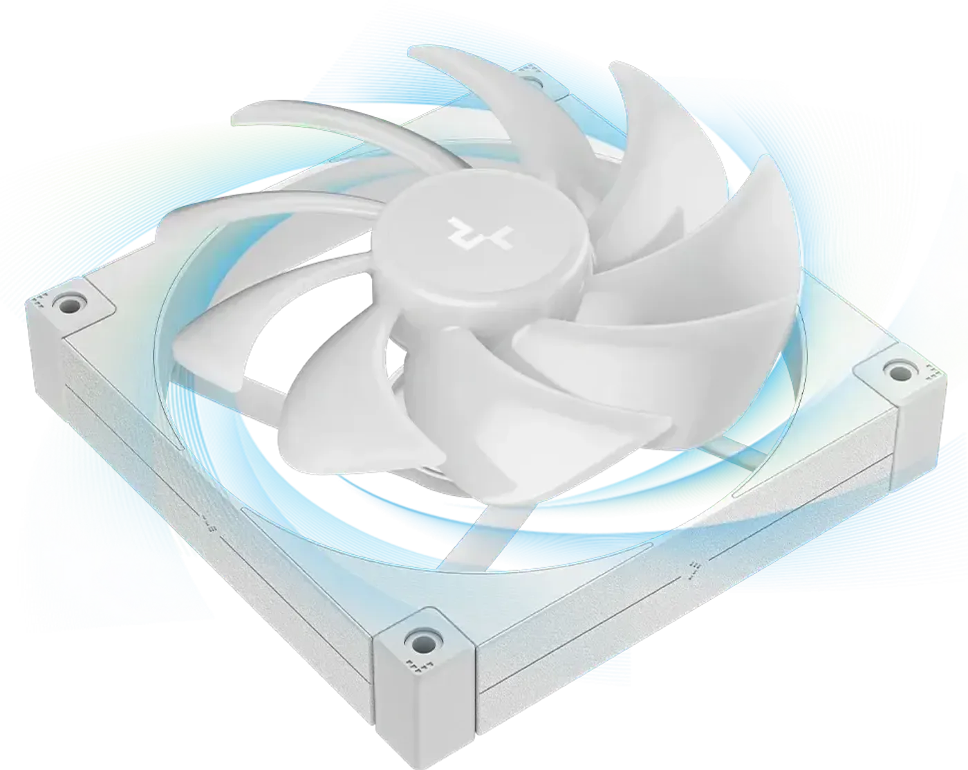 Deepcool FD14 ARGB fan showing exceptional cooling and technical specs in action
