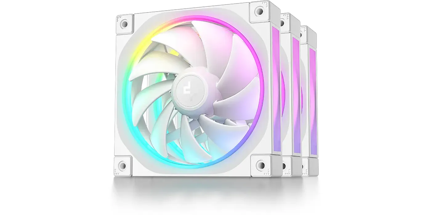 DeepCool FL12 WH 3IN1 white RGB PC cooling fan for high-performance builds