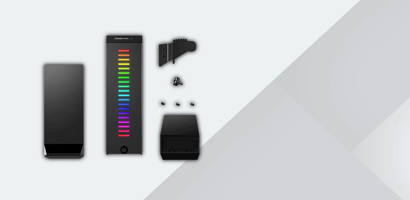 Modular frame and base components of the Deepcool GH-01 A-RGB graphics card holder