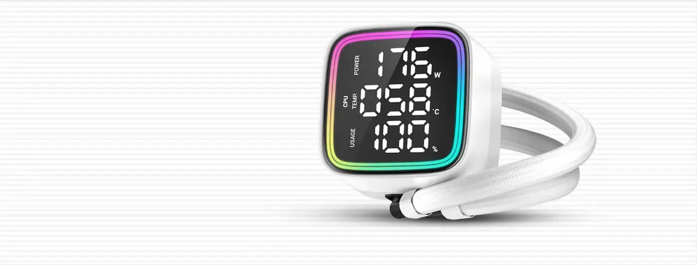 DeepCool LD360 digital display featuring gradient ARGB double halo lighting