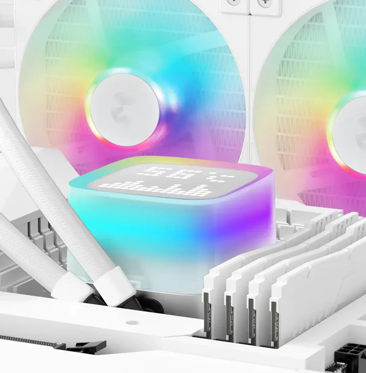 Intel and AMD mounting hardware brackets included with the DeepCool LP360 WH