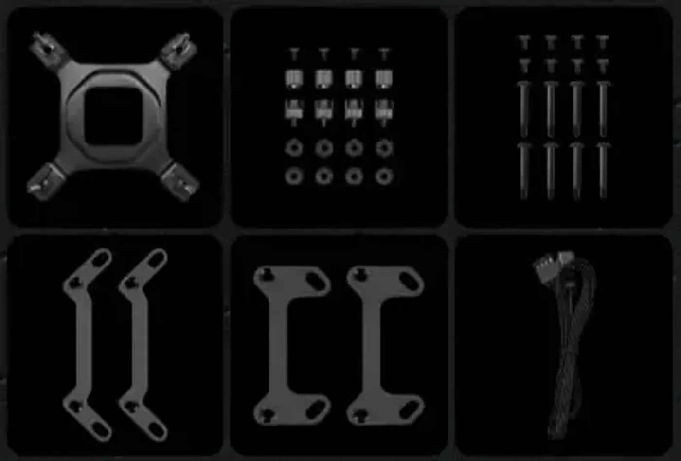 Complete mounting bracket hardware kit for Intel and AMD sockets