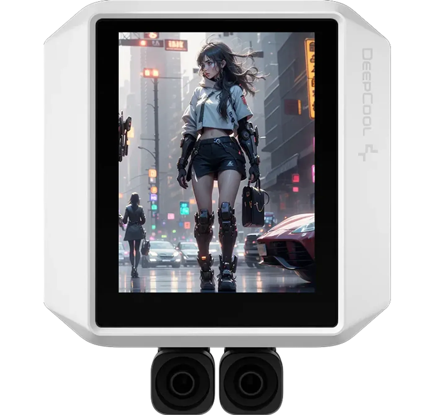 LCD screen displaying custom images and animated graphics via Media mode